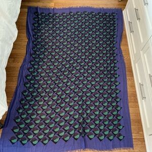 Purple Geometric Patterned Throw Scarf